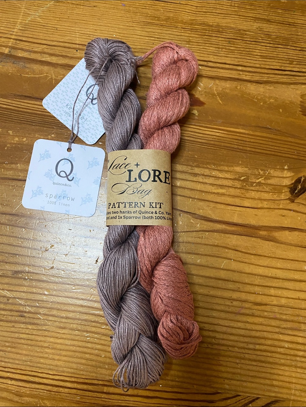 Quince Lace + Lore Bay Pattern Kit - Dusty Rose & Taupe